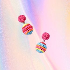 FASHION FIESTA BEAD EARRINGS COLORFUL CUTE FUN
